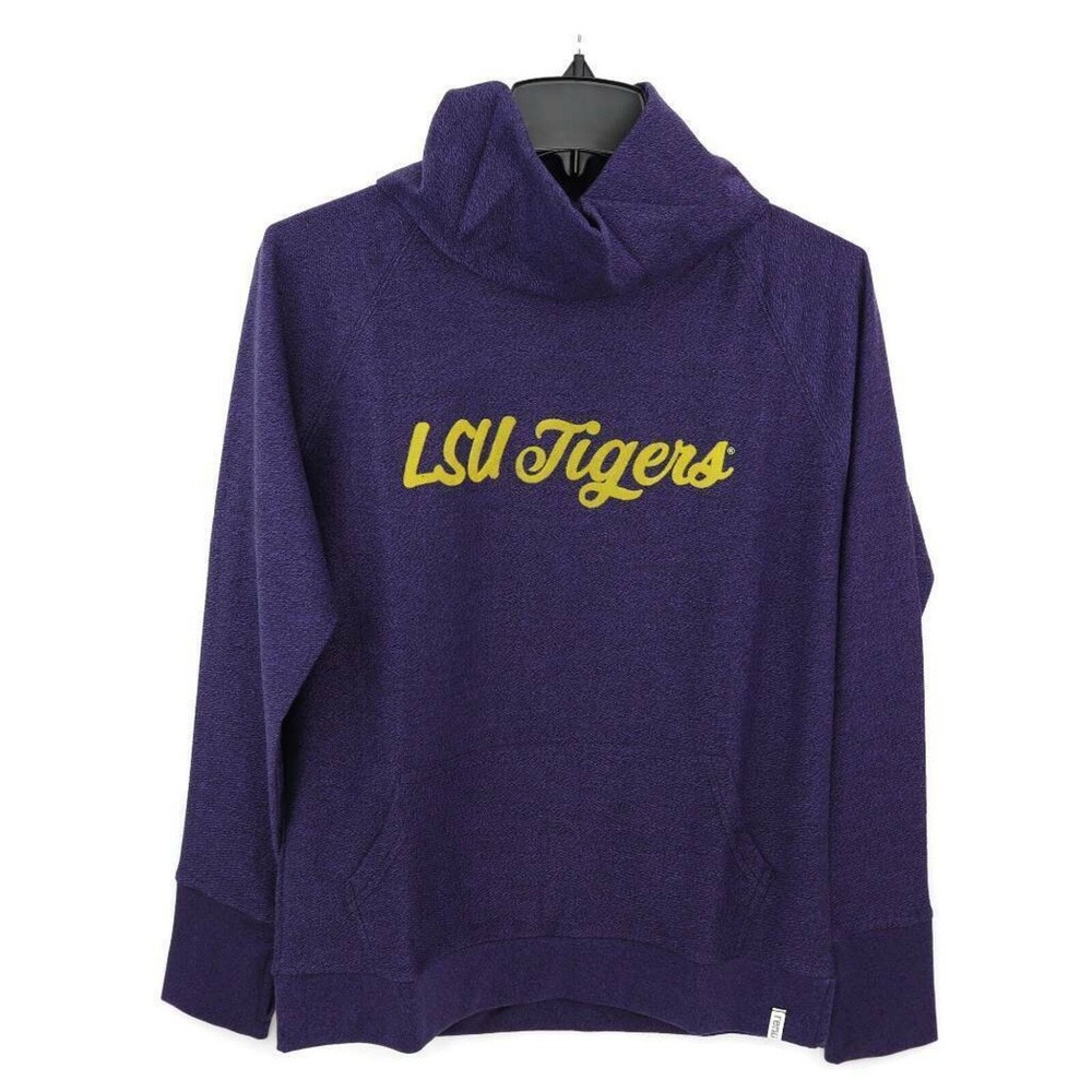 Renu LSU Tigers Sweatshirt Women M Purple Cowl Neck New R51766F Cozy Cowl